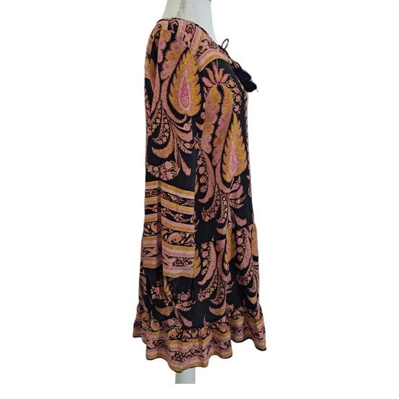 Calypso Women's Paisley Pink Long Sleeve Tunic Mini Resort Travel Dress Sz XS - Picture 5 of 8